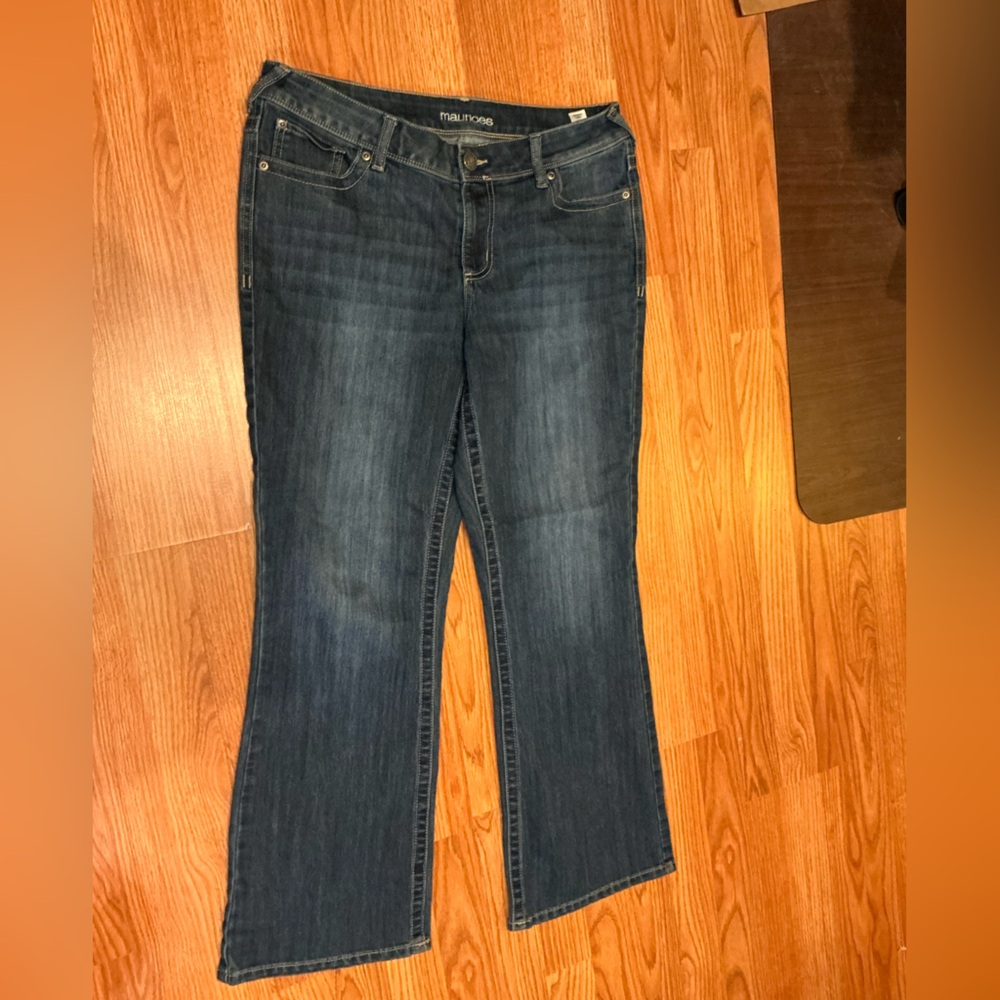Maurices Dark Blue Straight Leg Jeans 12 short